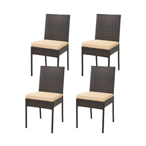 Soft to sit on thanks to the comfortable and removable cushions <br>Avoid cushions being moved with fixed ropes <br>All the covers can be detached for easy cleaning <br>Please take cushions back home if it rains <br>Durable black PE rattan for weather res