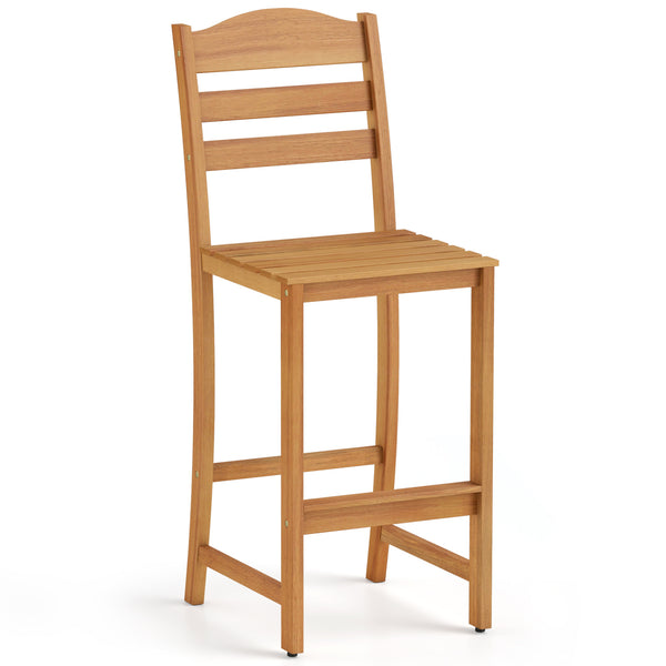 Solid acacia wood frame to create a reliable outdoor seating<br>Reinforced high strength structure loads up to 800 lbs<br>Slatted seat and back with better airflow on warm days<br>Curved backrest promotes relaxation and natural posture<br>Built-in footres