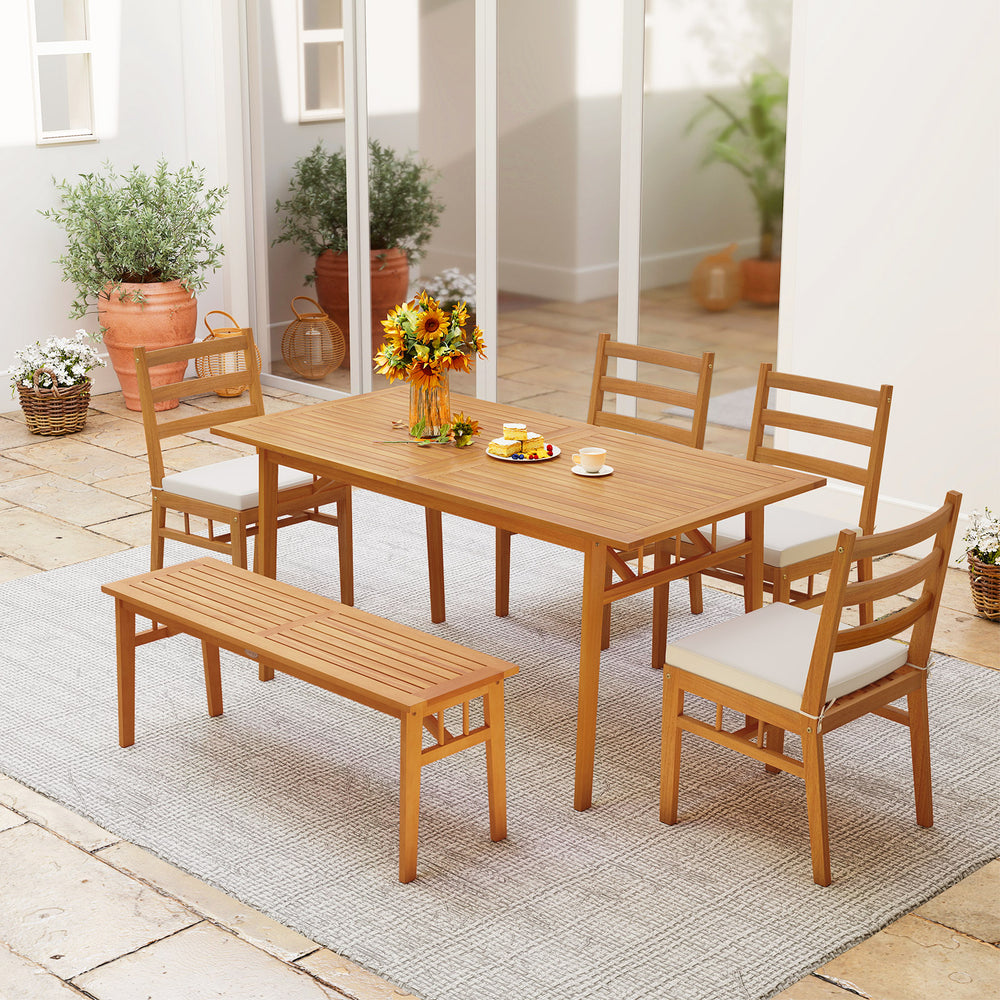 Please avoid leaving it outdoors in the rain to extend its lifespan<br>Crafted of natural acacia wood  reliable  warp-resistant  built to last<br>The wood surface through delicate craftsmanship is smooth and splinter-free<br>The H-shaped reinforced crossb