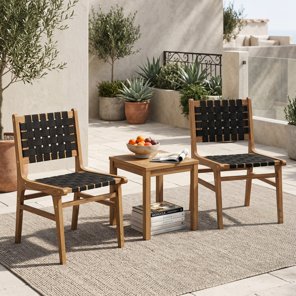 Natural teak elegance brings a warm tone and high stability to your outdoor space<br>The smooth touch accounts for an undeniably premium tactile feeling<br>These reinforced crossbars provide uncompromising structural strength<br>Remain reliable and enduri