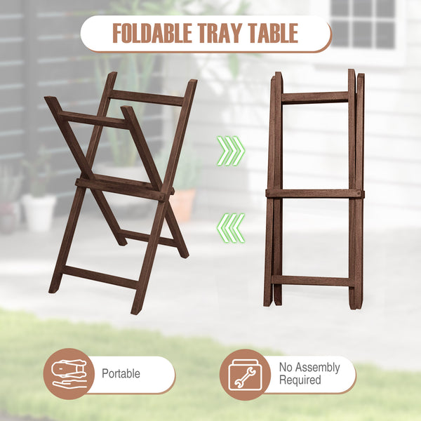 Selected teak wood is crack-resistant and built-to-last<br>Natural grain and sleek finish goes well with outdoor settings<br>Removable serving tray allows for flexible use<br>Convenient cut-out handles make it easy to pick up the tray<br>Foldable and port