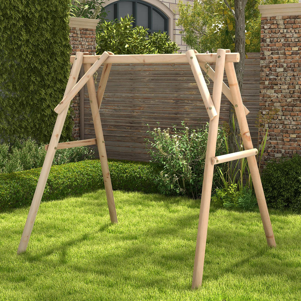 Matches most swings like rope swings  mesh swings  etc<br>High-quality solid wood material consists of a strong and durable stand<br>Suitable for backyard  patio  porch  garden and more<br>A-shaped frame makes the stand more stable<br>Reinforced screws an
