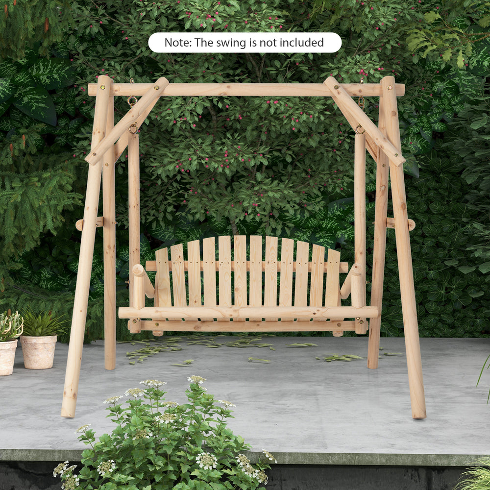 Matches most swings like rope swings  mesh swings  etc<br>High-quality solid wood material consists of a strong and durable stand<br>Suitable for backyard  patio  porch  garden and more<br>A-shaped frame makes the stand more stable<br>Reinforced screws an