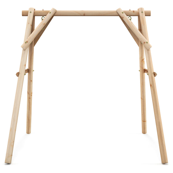 Matches most swings like rope swings  mesh swings  etc<br>High-quality solid wood material consists of a strong and durable stand<br>Suitable for backyard  patio  porch  garden and more<br>A-shaped frame makes the stand more stable<br>Reinforced screws an