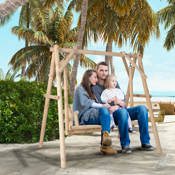 Matches most swings like rope swings  mesh swings  etc<br>High-quality solid wood material consists of a strong and durable stand<br>Suitable for backyard  patio  porch  garden and more<br>A-shaped frame makes the stand more stable<br>Reinforced screws an