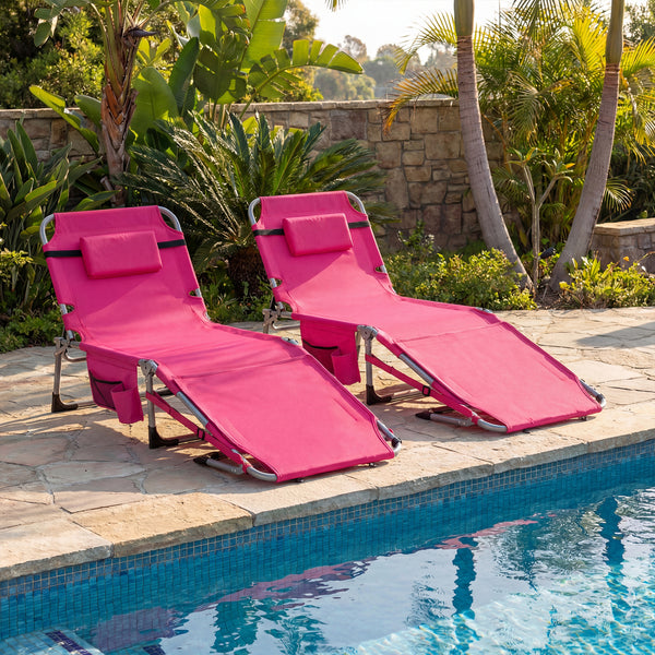Face hole with U-shaped padding ensures comfortable lying face down<br>Arm openings provide additional relaxation during sunbathing<br>Face hole cover maintains cleanliness and offers more versatility<br>4-level adjustable backrest offers customizable rec