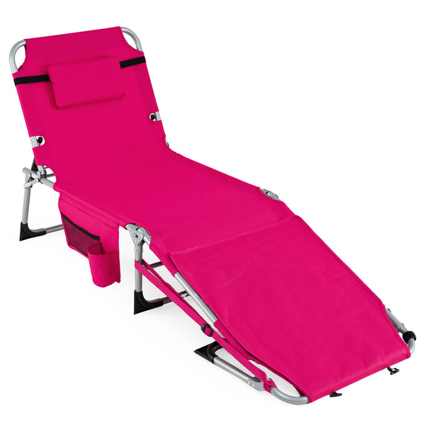 Face hole with U-shaped padding ensures comfortable lying face down<br>Arm openings provide additional relaxation during sunbathing<br>Face hole cover maintains cleanliness and offers more versatility<br>4-level adjustable backrest offers customizable rec