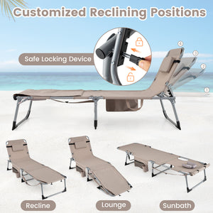 Face hole with U-shaped padding ensures comfortable lying face down<br>Arm openings provide additional relaxation during sunbathing<br>Face hole cover maintains cleanliness and offers more versatility<br>4-level adjustable backrest offers customizable rec