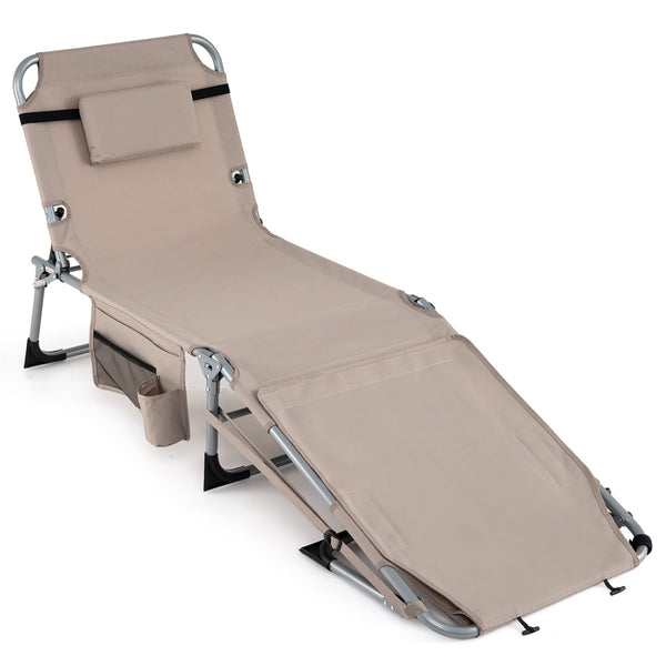 Face hole with U-shaped padding ensures comfortable lying face down<br>Arm openings provide additional relaxation during sunbathing<br>Face hole cover maintains cleanliness and offers more versatility<br>4-level adjustable backrest offers customizable rec