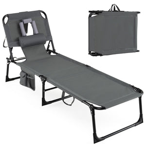 Face and arm slots for comfortable face-down lounging<br>Adjustable backrest ensures personalized reclining positions<br>Compact folding design makes it easy to transport and store<br>Equipped with a carry strap to facilitate mobility<br>Removable pillow 
