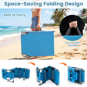 Face and arm slots for comfortable face-down lounging<br>Adjustable backrest ensures personalized reclining positions<br>Compact folding design makes it easy to transport and store<br>Equipped with a carry strap to facilitate mobility<br>Removable pillow 