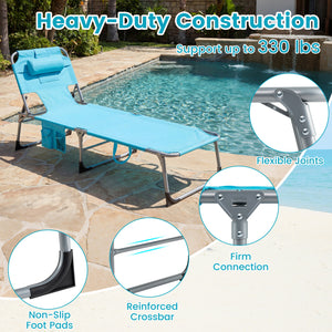 Face and arm slots for comfortable face-down lounging<br>Adjustable backrest ensures personalized reclining positions<br>Compact folding design makes it easy to transport and store<br>Equipped with a carry strap to facilitate mobility<br>Removable pillow 