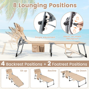 Face and arm slots for comfortable face-down lounging<br>Adjustable backrest ensures personalized reclining positions<br>Compact folding design makes it easy to transport and store<br>Equipped with a carry strap to facilitate mobility<br>Removable pillow 