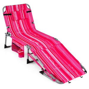 Face hole with U-shaped padding ensures comfortable lying face down<br>Arm openings provide additional relaxation during sunbathing<br>Face hole cover maintains cleanliness and offers more versatility<br>4-level adjustable backrest offers customizable rec