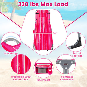 Face hole with U-shaped padding ensures comfortable lying face down<br>Arm openings provide additional relaxation during sunbathing<br>Face hole cover maintains cleanliness and offers more versatility<br>4-level adjustable backrest offers customizable rec
