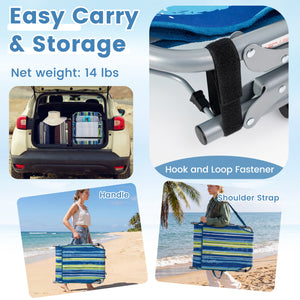 Face hole with U-shaped padding ensures comfortable lying face down<br>Arm openings provide additional relaxation during sunbathing<br>Face hole cover maintains cleanliness and offers more versatility<br>4-level adjustable backrest offers customizable rec