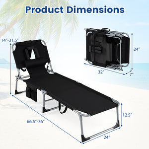 Face and arm slots for comfortable face-down lounging<br>Adjustable backrest ensures personalized reclining positions<br>Compact folding design makes it easy to transport and store<br>Equipped with a carry strap to facilitate mobility<br>Removable pillow 