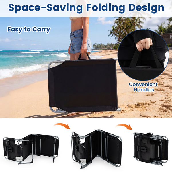 Face and arm slots for comfortable face-down lounging<br>Adjustable backrest ensures personalized reclining positions<br>Compact folding design makes it easy to transport and store<br>Equipped with a carry strap to facilitate mobility<br>Removable pillow 