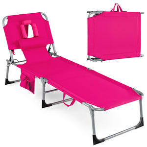 Face and arm slots for comfortable face-down lounging<br>Adjustable backrest ensures personalized reclining positions<br>Compact folding design makes it easy to transport and store<br>Equipped with a carry strap to facilitate mobility<br>Removable pillow 
