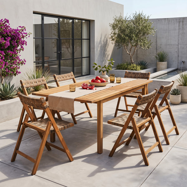Solid teak construction easily can provide years of reliable support<br>A stable triangular structure for confidently supporting up to 400 pounds<br>Stay breathable and sun-protective with hand-woven PE rattan<br>A 110-degree contoured and angled back ens