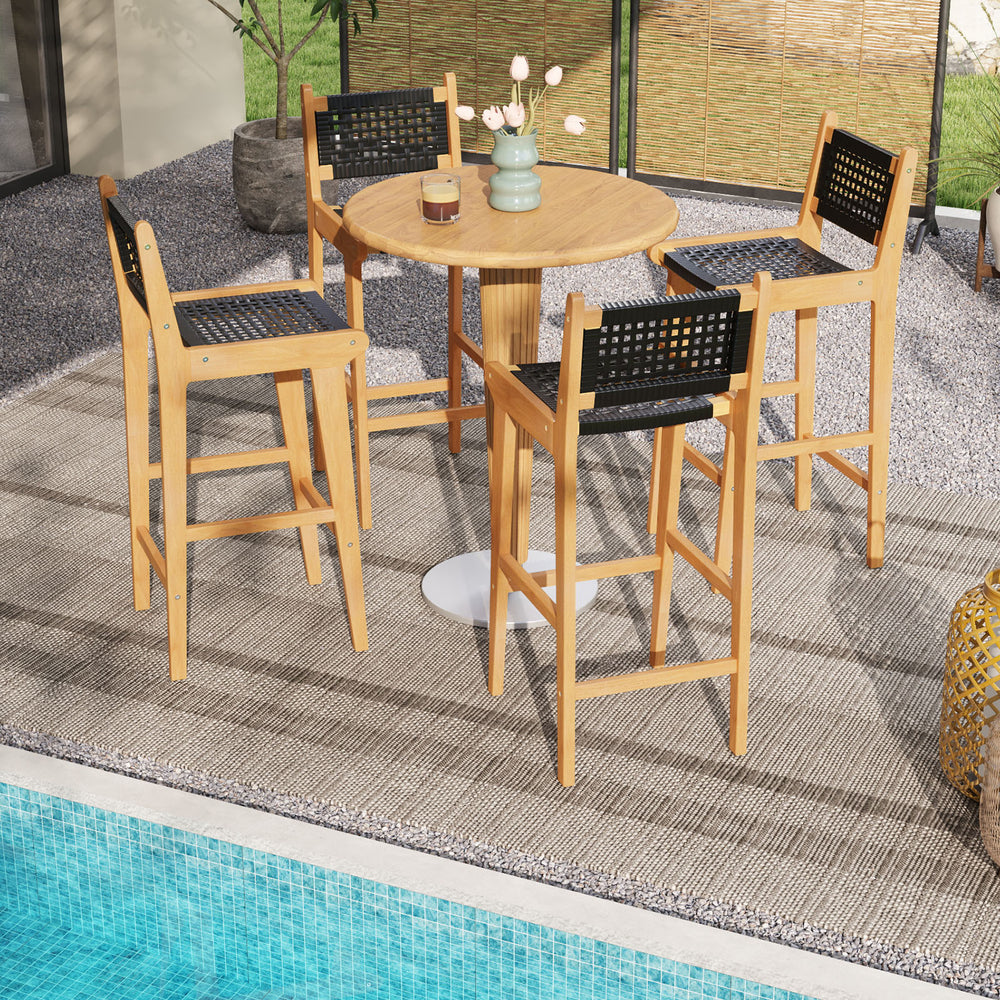Indonesian teak wood offers perfect sturdiness and durability<br>Superior materials include premium PE rattan that is tear-proof and elegant<br>Boasts an inclined backrest that encourages proper posture<br>Designed with an elevated footrest for comfortabl