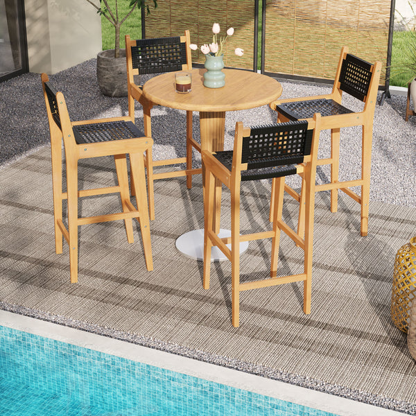 Indonesian teak wood offers perfect sturdiness and durability<br>Superior materials include premium PE rattan that is tear-proof and elegant<br>Boasts an inclined backrest that encourages proper posture<br>Designed with an elevated footrest for comfortabl