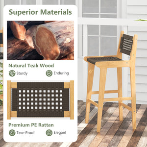 Indonesian teak wood offers perfect sturdiness and durability<br>Superior materials include premium PE rattan that is tear-proof and elegant<br>Boasts an inclined backrest that encourages proper posture<br>Designed with an elevated footrest for comfortabl