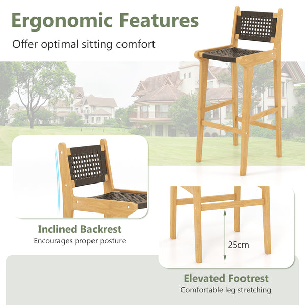 Indonesian teak wood offers perfect sturdiness and durability<br>Superior materials include premium PE rattan that is tear-proof and elegant<br>Boasts an inclined backrest that encourages proper posture<br>Designed with an elevated footrest for comfortabl
