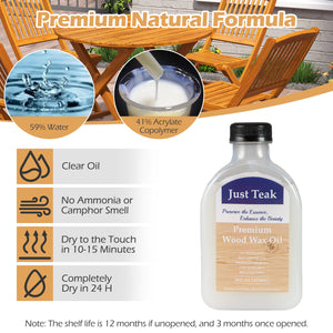Restore and keep the natural beauty of wood<br>Beautiful finish to enhance the wood grain and color <br>Wood wax oil ensures sun protection and fade resistance <br>Boasts easy application  such as boat decks  fencing  unfinished or bare teak<br>Clear oil 