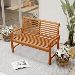 The teak wood combines robust strength with beautiful natural grain<br>Splinter-free surface for a safe and comfortable touch<br>Ensure lasting stability and reliability with sturdy construction<br>Support up to 800 lbs to accommodate 2 people sturdily<br
