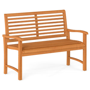 The teak wood combines robust strength with beautiful natural grain<br>Splinter-free surface for a safe and comfortable touch<br>Ensure lasting stability and reliability with sturdy construction<br>Support up to 800 lbs to accommodate 2 people sturdily<br