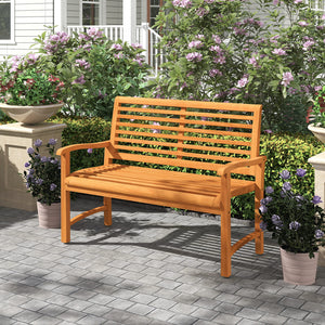 The teak wood combines robust strength with beautiful natural grain<br>Splinter-free surface for a safe and comfortable touch<br>Ensure lasting stability and reliability with sturdy construction<br>Support up to 800 lbs to accommodate 2 people sturdily<br