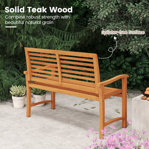 The teak wood combines robust strength with beautiful natural grain<br>Splinter-free surface for a safe and comfortable touch<br>Ensure lasting stability and reliability with sturdy construction<br>Support up to 800 lbs to accommodate 2 people sturdily<br