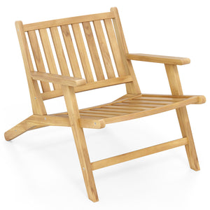 Ideal for long-lasting use with the robust teak wood material<br>Offers comfy support with the reclining backrest and armrests<br>Spacious seat ensures a comfortable seating experience<br>High-strength construction with a weight capacity up to 352 lbs<br>