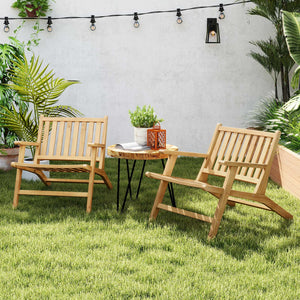 Ideal for long-lasting use with the robust teak wood material<br>Offers comfy support with the reclining backrest and armrests<br>Spacious seat ensures a comfortable seating experience<br>High-strength construction with a weight capacity up to 352 lbs<br>