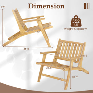 Ideal for long-lasting use with the robust teak wood material<br>Offers comfy support with the reclining backrest and armrests<br>Spacious seat ensures a comfortable seating experience<br>High-strength construction with a weight capacity up to 352 lbs<br>