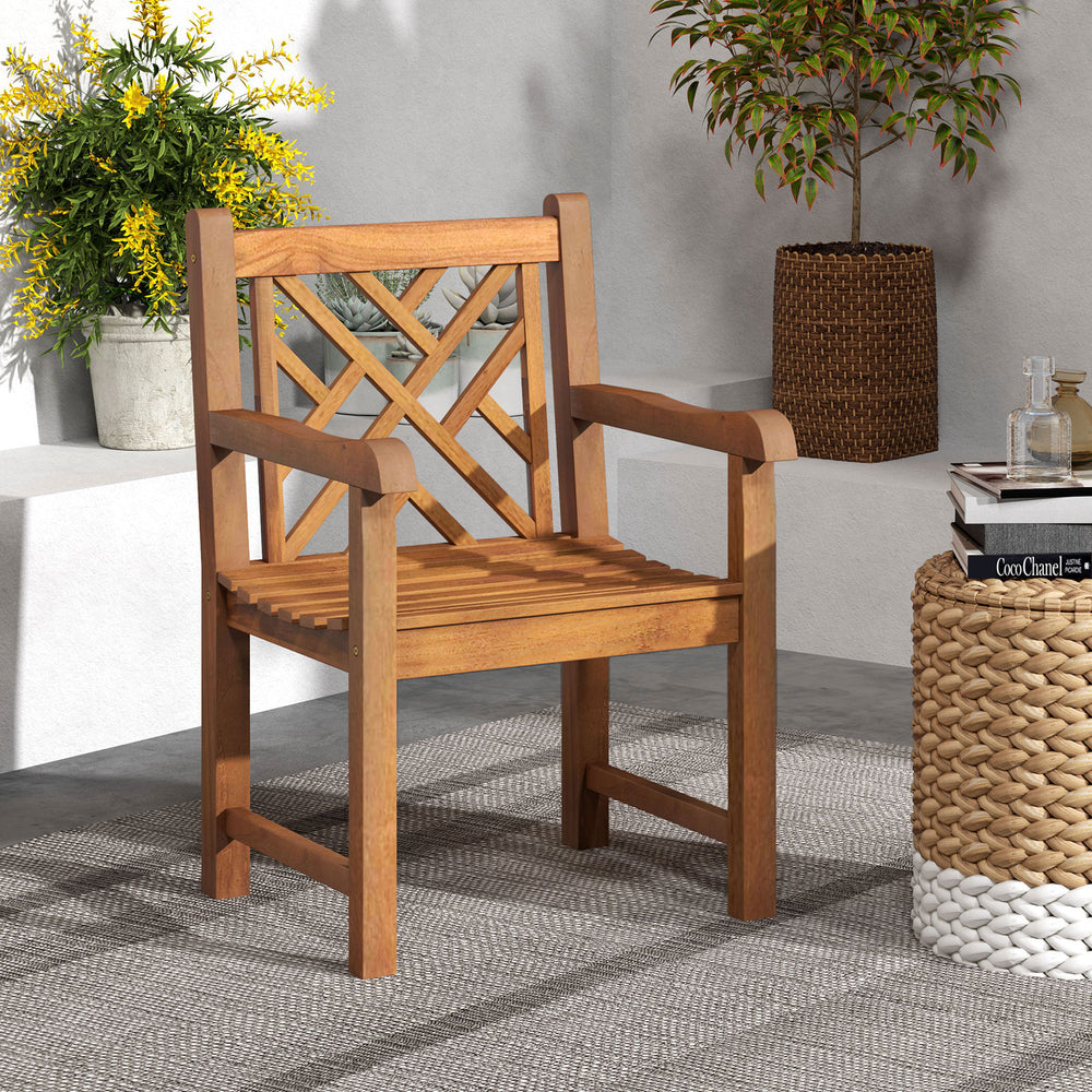 Please always keep the chair dry to extend service time<br>Polish teak oil to all the surface for maintenance<br>Indonesian teak wood for long-term use<br>20"(W) x 20.5"(D) wide seat offers sufficient seating space <br>Holds up to 330 lbs with a solid woo