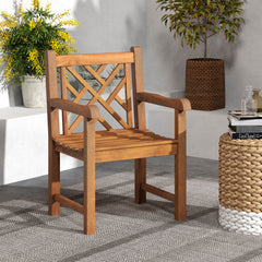 Please always keep the chair dry to extend service time<br>Polish teak oil to all the surface for maintenance<br>Indonesian teak wood for long-term use<br>20"(W) x 20.5"(D) wide seat offers sufficient seating space <br>Holds up to 330 lbs with a solid woo