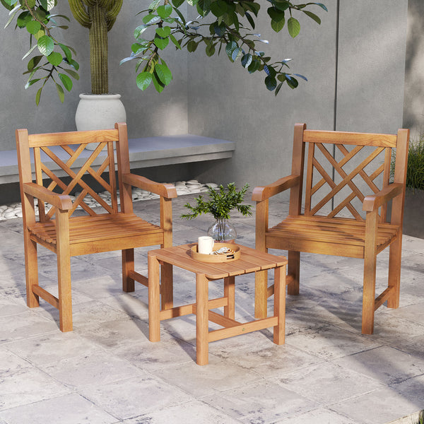 Please always keep the chair dry to extend service time<br>Polish teak oil to all the surface for maintenance<br>Indonesian teak wood for long-term use<br>20"(W) x 20.5"(D) wide seat offers sufficient seating space <br>Holds up to 330 lbs with a solid woo