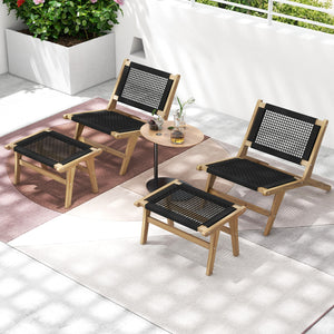 Made from Indonesian teak for long-lasting service<br>Unique seat and backrest crafted from handwoven cordage<br>Avoids scratches with smooth round edges<br>Sturdy and stable construction with strong screw connection<br>Equipped with ergonomic backrest fo