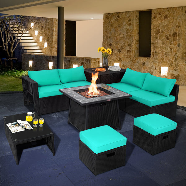 Deliver in 5 boxes  may arrive on the different days(White/Turquoise/Black)<br>Deliver in 4 boxes  may arrive on the different days(Gray/Red/Navy) <br>2 bags of screws are packed in the different boxes (1 bag of screws in the fire pit table box and anothe