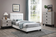 TWIN BED/WHITE PU