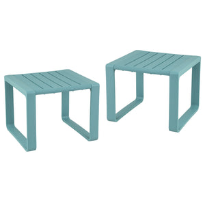 Weather-resistant PP material is suitable for long outdoor use<br>Classic slatted side table adds highlight to your living space<br>Blunted edge prevents accidentally bumps or injuries<br>Firm bolt connection account for reliable structure<br>Non-slip foo