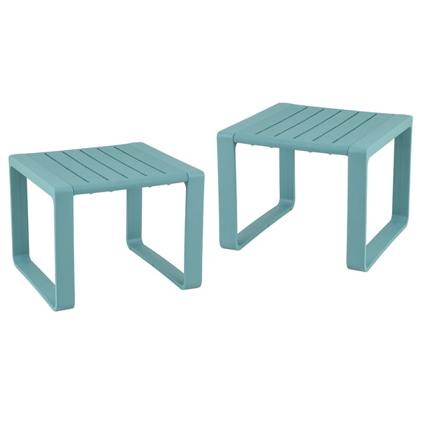 Weather-resistant PP material is suitable for long outdoor use<br>Classic slatted side table adds highlight to your living space<br>Blunted edge prevents accidentally bumps or injuries<br>Firm bolt connection account for reliable structure<br>Non-slip foo