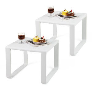 Weather-resistant PP material is suitable for long outdoor use<br>Classic slatted side table adds highlight to your living space<br>Blunted edge prevents accidentally bumps or injuries<br>Firm bolt connection account for reliable structure<br>Non-slip foo