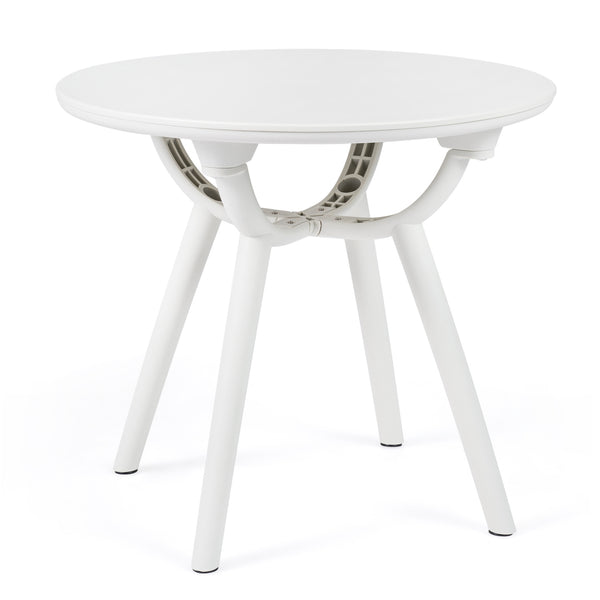 20" spacious round tabletop keeps your belongings organized and within easy reach<br>Provide space for the beverage  snack  magazine  coffee cup and potted plant<br>Crafted from premium PP and ABS materials for sun-protective and waterproof use<br>Rounded