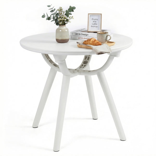 20" spacious round tabletop keeps your belongings organized and within easy reach<br>Provide space for the beverage  snack  magazine  coffee cup and potted plant<br>Crafted from premium PP and ABS materials for sun-protective and waterproof use<br>Rounded