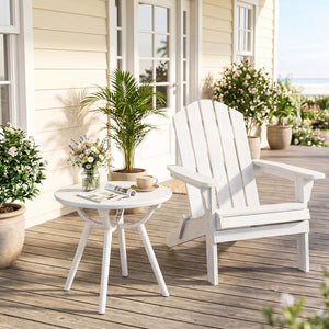 20" spacious round tabletop keeps your belongings organized and within easy reach<br>Provide space for the beverage  snack  magazine  coffee cup and potted plant<br>Crafted from premium PP and ABS materials for sun-protective and waterproof use<br>Rounded