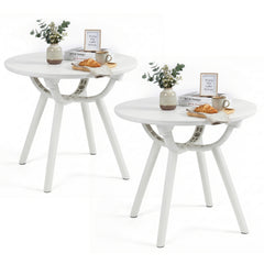 20" spacious round tabletop keeps your belongings organized and within easy reach<br>Provide space for the beverage  snack  magazine  coffee cup and potted plant<br>Crafted from premium PP and ABS materials for sun-protective and waterproof use<br>Rounded