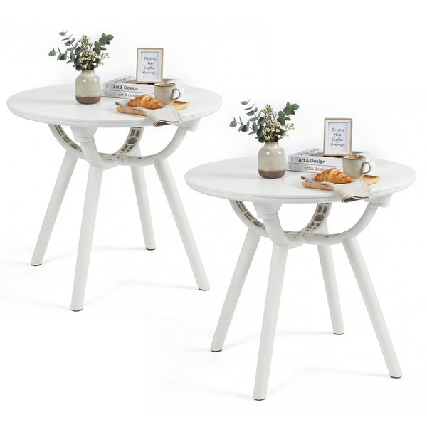 20" spacious round tabletop keeps your belongings organized and within easy reach<br>Provide space for the beverage  snack  magazine  coffee cup and potted plant<br>Crafted from premium PP and ABS materials for sun-protective and waterproof use<br>Rounded